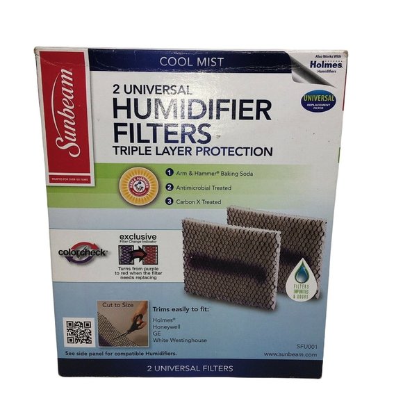 Sunbeam Cool Mist Humidifier Universal Filter Holmes Honeywell 2 Pk Arm & Hammer - Picture 1 of 12
